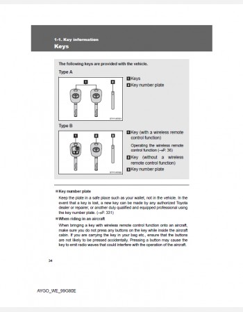 toyota aygo 2011 owners manual rhd & lhd